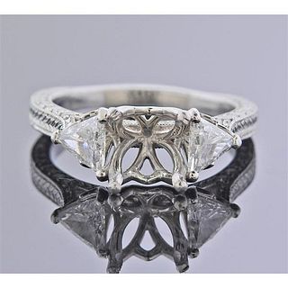 Thollot Platinum Diamond Engagement Ring Setting
