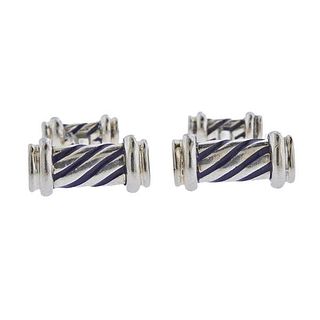 Tiffany &amp; Co Silver Enamel Cufflinks