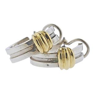Tiffany &amp; Co Silver Gold Hoop Earrings