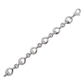 Tiffany &amp; Co Silver Open Heart Circle Link Bracelet 