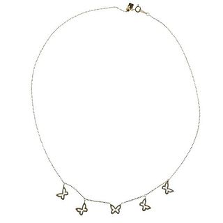 18k Gold Diamond Butterfly Necklace