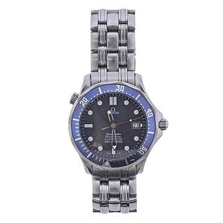 Omega Seamaster Blue Bezel Steel Watch 25318000