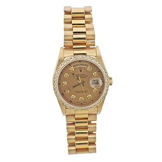 Rolex President 18k Gold Diamond Watch 18238