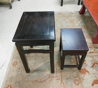 (2) Oriental Wood Side Tables.