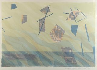 Anita Ford (British, b.1948), 'Flying Debris Three', signed and dated '85, limited edition screen pr