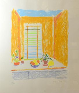 Mary Ford (British, b.1944). Still Life with Window. Limited edition print, 1979. Signed, dated '79