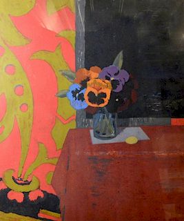 Roger Chapelain-Midy, 'Still-life with pansies', signed, epicure d'artist, limited edition lithograp