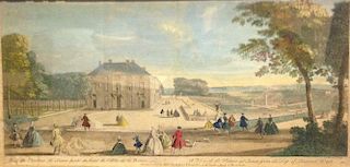 John Bowles View of St James's Square, London, coloured engraving, published 1753, 25 x 39 cm (disco