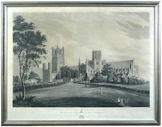 A collection of eight prints and engravings of various sizes to include several views of Ely Cathedr