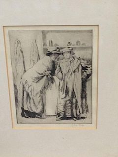 Sylvia Gosse (1881-1968), Saying and Doing etching, signed in pencil;   together with two other fema