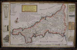 H.Moll,  Cornwall, coloured engraving, 19 x 31cm; Cary, Map of the North Part of Scotland, 43 x 54cm