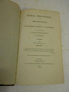 BATES (Ely) Rural Philosophy, or Reflections.., first edition London 1803, 8vo, old inscription to f