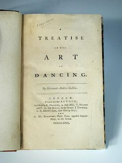 GALLINI (Giovanni Andrea) A Treatise on the Art of Dancing, London: for the Author 1772, 8vo, foldin