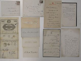 Collection of autograph letters and signatures, mainly 19th century, writers include Royalty or Nobi