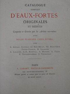 CADART (A), Paris, publisher. CATALOGUE COMPLET D'EAUX-FORTES ORIGINALES ET INEDITES, Composées et g