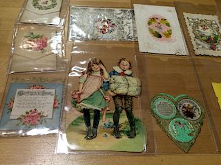 A collection of twenty Victorian and Edwardian Valentines or greetings cards, of differing designs <