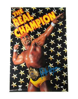 Hulk Hogan Wrestling Champ Signed/Inscribed "1992" 23x35 Poster JSA 161474