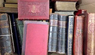 Literature, 19th century including leather bound, illustrated poetry, and others similar (condition