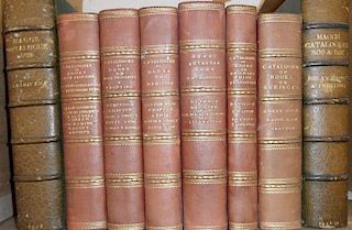 Bibliography. Bound catalogues of books by subject. Six volumes, thick 8vo, bound by subject includi