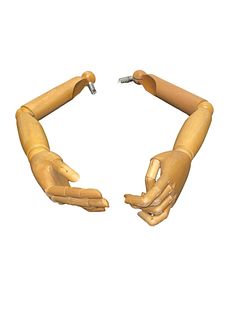 Pair of Wooden Jointed Mannequin Arms 