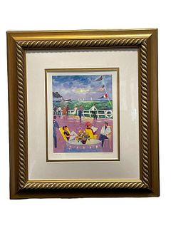 Post Modern Signed and Numbered JEAN CLAUDE PICOT 10/42 Serigraph Titled "La Croisiere"