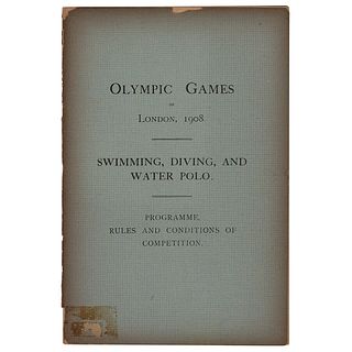 London 1908 Olympics Swimming Rules and Conditions Program
