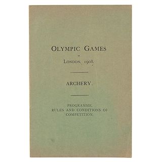 London 1908 Olympics Program for Archery
