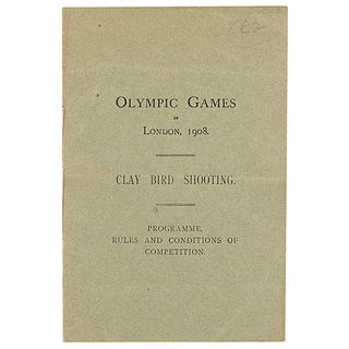 London 1908 Olympics Program for Clay Pigeon Shooting