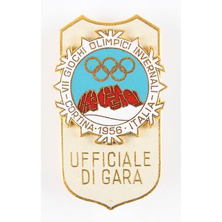 Cortina 1956 Winter Olympics Match Official Badge
