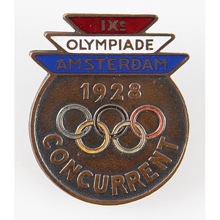 Amsterdam 1928 Summer Olympics Competitor&#39;s Badge