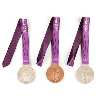 Ryan Lochte&#39;s London 2012 Summer Olympics (2) Silver Winner&#39;s Medals and (1) Bronze Winner&#39;s Medal