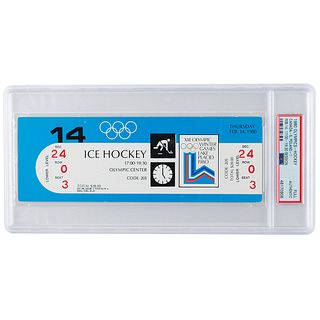 Lake Placid 1980 Winter Olympics USA Hockey Ticket (2/14)