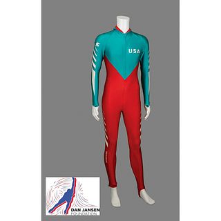 Dan Jansen&#39;s Calgary 1988 Winter Olympics 500-meter Race-Worn Speed Skating Suit