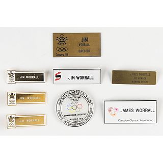 Olympic Badges Lot of (8) Issued to IOC Member James Worrall