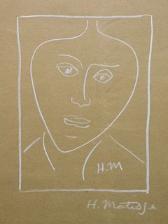 Henri Matisse, Attributed: Portrait in White Pencil