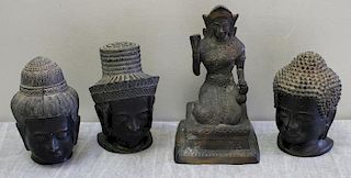 4 Asian Bronze Figures.