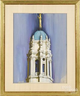 Sharon Sprung (American, b. 1953), pastel of a large building cupola, signed lower right, 27'' x 21''.
