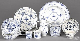 Early blue and white porcelain, 19th c., to include Meissen, blue onion, etc.