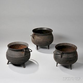 Three Cast Iron Pots