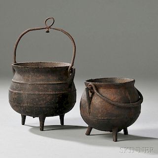 Three Miniature Cast Iron Pots