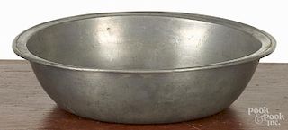 Baltimore, Maryland pewter deep dish, early 19th c., bearing the touch of Samuel Kilbourne