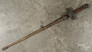 Knights of Pythias lodge sword, early 20th c., blade - 28'' l.