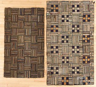Two variegated hooked rugs, early 20th c., 5'11'' x 3'4'' and 5' x 2'10''.