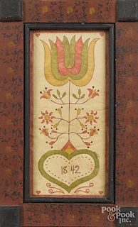 Two contemporary watercolor fraktur, by Graham, 8 1/2'' x 4''.