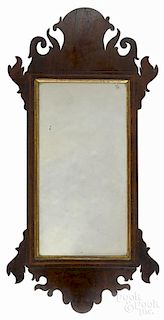 Chippendale walnut looking glass, ca. 1800, 31'' h.