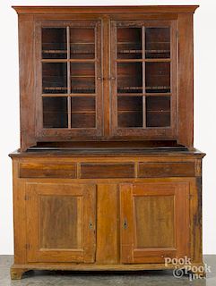 Pennsylvania cherry and pine Dutch cupboard, early 19th c., 80'' h., 55'' w.