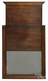 Walnut traveling mirror, early 19th c., 11'' x 9''.
