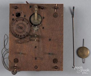 Wooden clock movement, 19th c.
