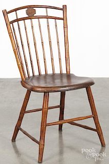 Philadelphia butterfly Windsor side chair, late 18th c., stamped A. Steel.