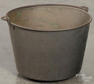 Copper apple butter kettle, 19th c., 16'' h., 22 3/4'' dia.